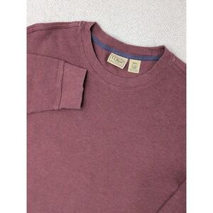 LLBean Mens XL Tall Burgundy Long Sleeve Thermal Shirt Crew Neck Cotton